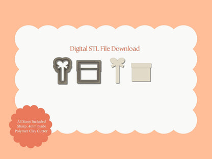 Christmas Present No. 2 Clay Cutter | Christmas Gift STL File – Digital Holiday Present Cutter for Festive Earrings and Winter Crafts