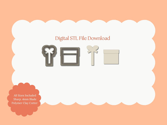 Christmas Present No. 2 Clay Cutter | Christmas Gift STL File – Digital Holiday Present Cutter for Festive Earrings and Winter Crafts