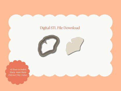 Ginkgo Leaf Clay Cutter | Ginkgo Leaf STL File – Digital Botanical Clay Cutter for Nature Earrings & Elegant Crafts