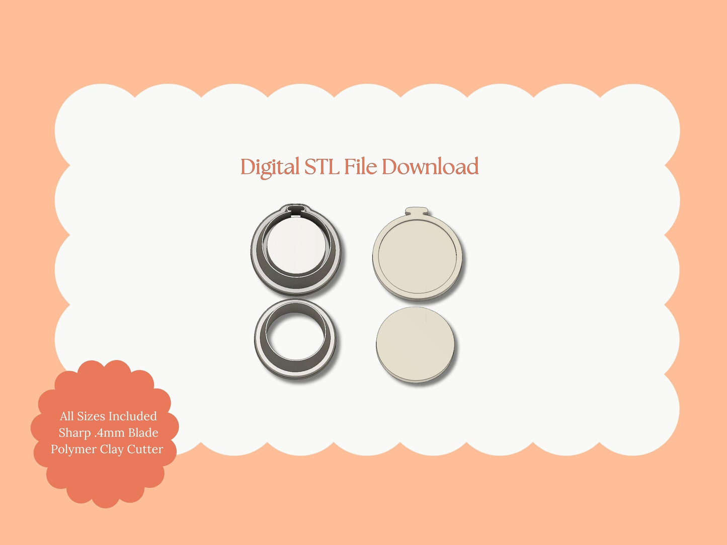 Debossed Circle Pendant Clay Cutter | Circle Pendant STL File – Digital Minimalist Cutter for Chic Earrings & Geometric Clay Crafts