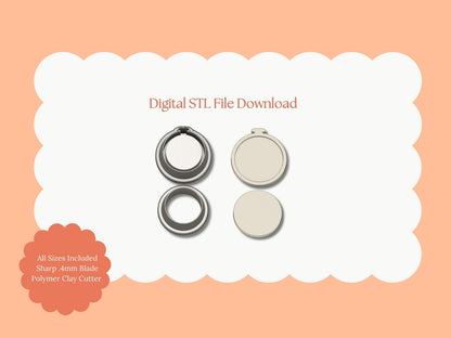 Debossed Circle Pendant Clay Cutter | Circle Pendant STL File – Digital Minimalist Cutter for Chic Earrings & Geometric Clay Crafts