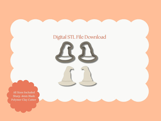 Wizard Hat No. 2 Stud Cutter | Wizard Hat Stud STL File – Digital Magic Cutter for Fantasy Earrings and Cute DIY Crafts