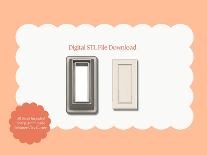 Embossed Rectangle Clay Shape | Embossed Rectangle STL File – Digital Geometric Cutter for Modern Earrings & Minimalist Clay Crafts