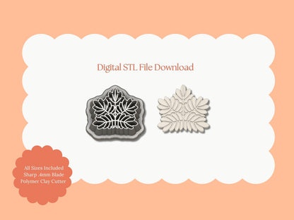 Intricate Maple Leaf Clay Cutter | Intricate Maple Leaf STL File – Digital Fall Leaf Cutter for Elegant Earrings and Autumn Crafts
