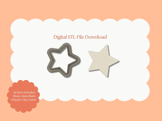 Christmas Tree Star Clay Cutter | Tree Star STL File – Digital Christmas Cutter for Festive Earrings and Holiday Crafts