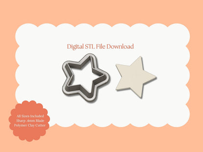 Christmas Tree Star Clay Cutter | Tree Star STL File – Digital Christmas Cutter for Festive Earrings and Holiday Crafts
