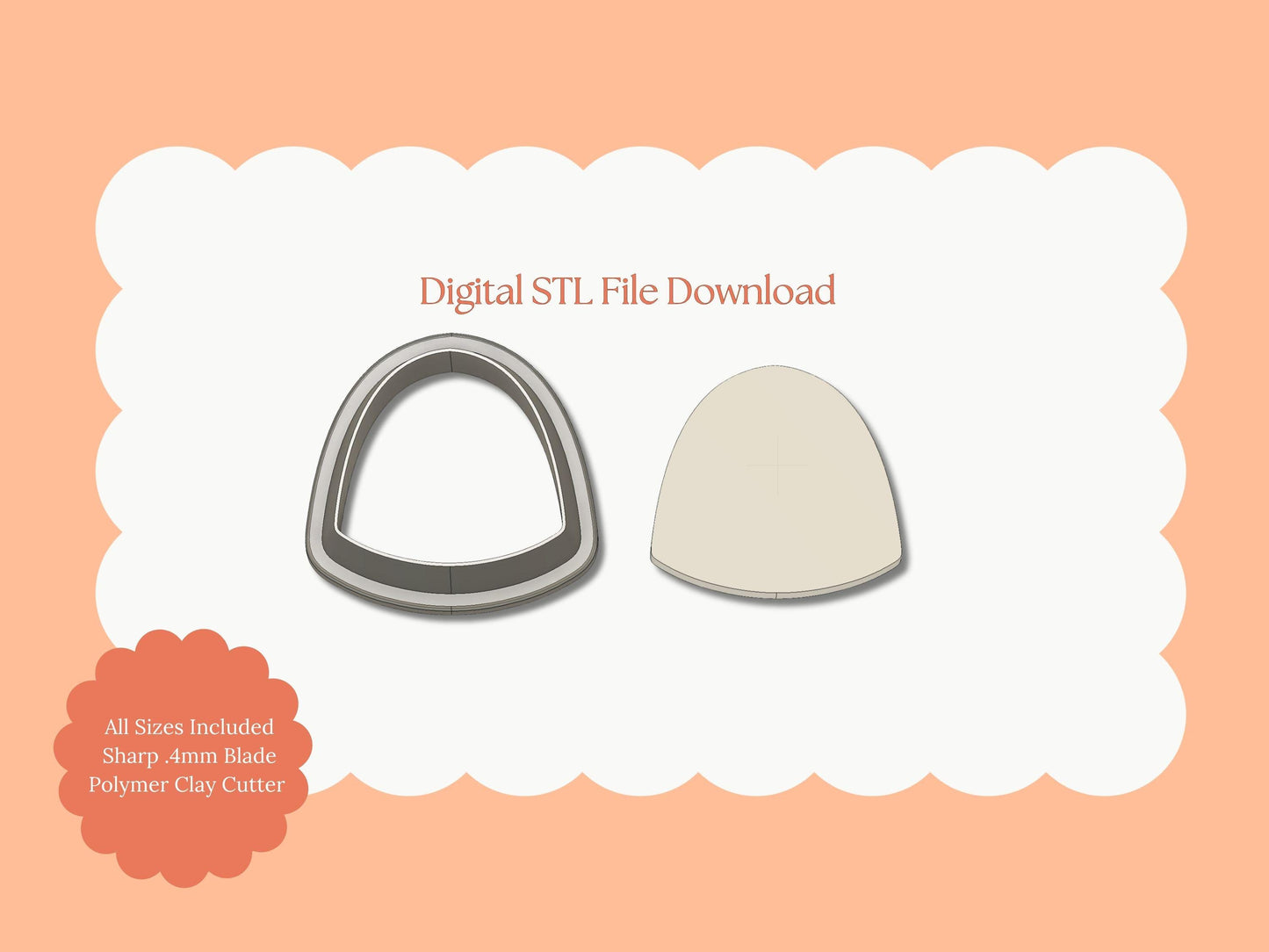 Gumdrop Clay Cutter | Gumdrop STL File – Digital Candy-Themed Cutter for Sweet Earrings and Fun DIY Crafts