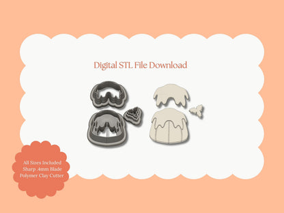 Christmas Pudding No. 2 Clay Cutter | Christmas Pudding No. 2 STL File – Digital Food Cutter for Holiday Earrings & Festive Clay Crafts