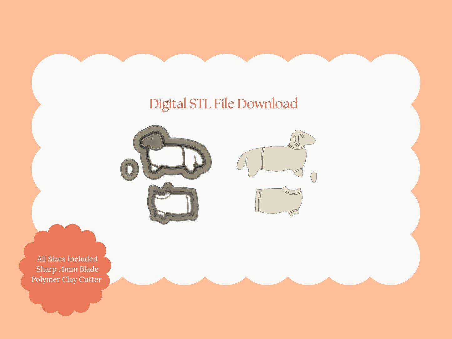 Christmas Puppy Clay Cutter | Christmas Puppy STL File – Digital Holiday Cutter for Cute Earrings & Pet-Themed Clay Crafts