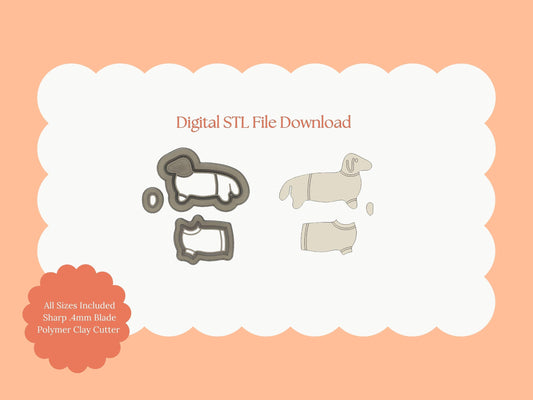 Christmas Puppy Clay Cutter | Christmas Puppy STL File – Digital Holiday Cutter for Cute Earrings & Pet-Themed Clay Crafts