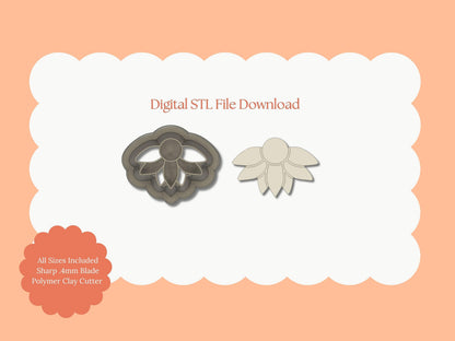Half Daisy Clay Cutter | Half Daisy STL File – Digital Floral Cutter for Nature Earrings and Spring DIY Crafts