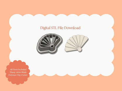 Hand Fan Clay Cutter | Hand Fan STL File – Digital Elegant Cutter for Vintage Earrings and Chic Crafts
