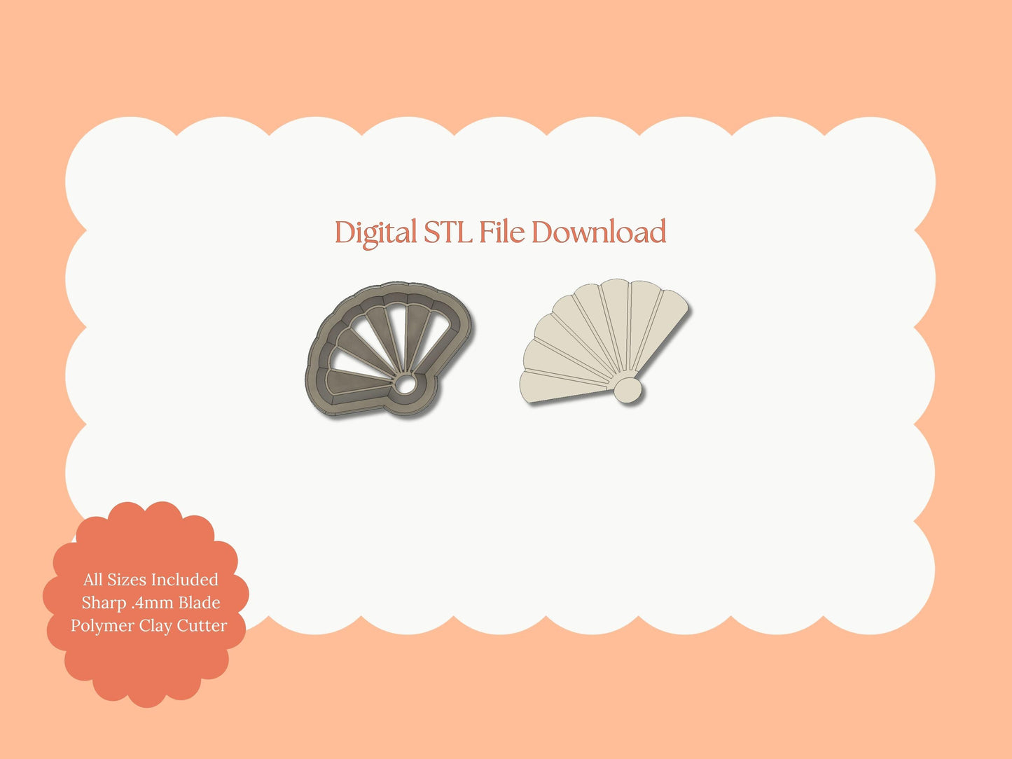 Hand Fan Clay Cutter | Hand Fan STL File – Digital Elegant Cutter for Vintage Earrings and Chic Crafts