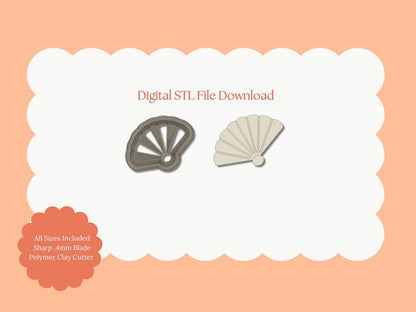 Hand Fan Clay Cutter | Hand Fan STL File – Digital Elegant Cutter for Vintage Earrings and Chic Crafts