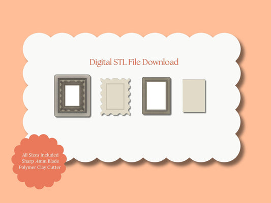 Christmas Postage Stamp Clay Cutter | Christmas Stamp STL File – Digital Vintage Cutter for Holiday Earrings & Festive Clay Crafts