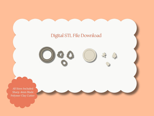Christmas Cookies Plate Clay Cutter | Christmas Cookies Plate STL File – Digital Holiday Cutter for Food Earrings & Festive Clay Crafts