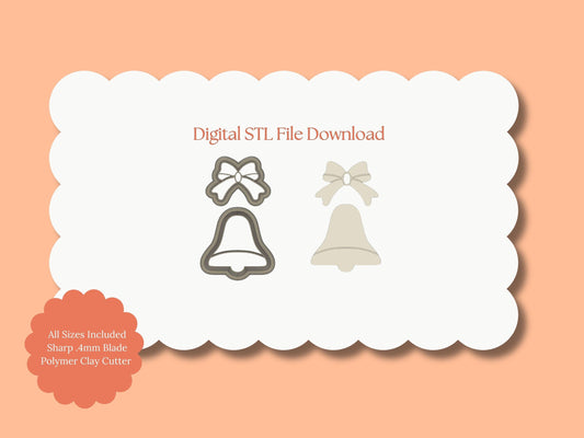 Christmas Bell No. 2 Clay Cutter | Christmas Bell No. 2 STL File – Digital Holiday Cutter for Festive Earrings & Music-Themed Clay Crafts