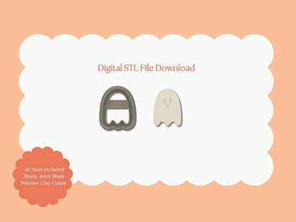 Ghost No. 9 Clay Cutter | Ghost No. 9 STL File – Digital Halloween Clay Cutter for Haunted Earrings & Spooky Crafts