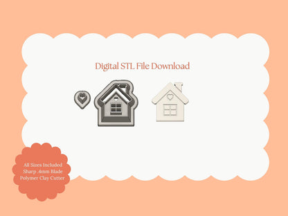 Gingerbread House No. 5 Stud Clay Cutter | Gingerbread House STL File – Digital Holiday Cutter for Cookie Earrings & Festive Crafts