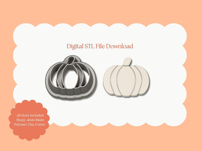 Pumpkin No. 7 Clay Cutter | Pumpkin STL File – Digital Fall Cutter for Harvest Earrings and Autumn Crafts