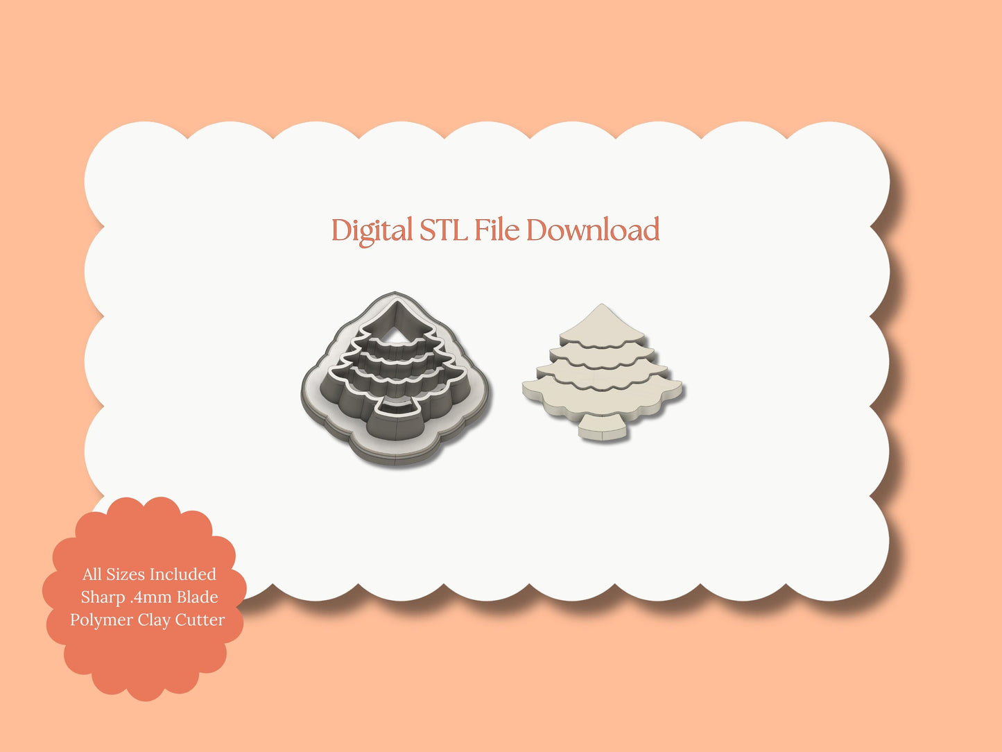 Tree No. 10 Clay Cutter | Tree STL File – Christmas Digital Clay Cutter for Winter Crafts