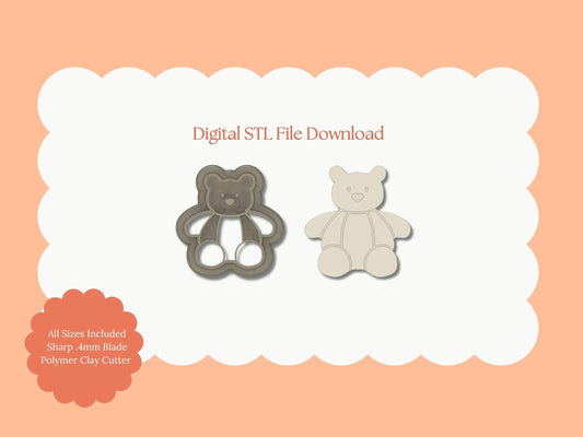 Pumpkin Bear Clay Cutter | Pumpkin Bear STL File – Digital Halloween Bear Cutter for Cute Fall Earrings