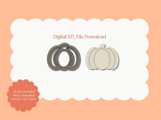 Pumpkin No. 6 Clay Cutter | Pumpkin STL File – Digital Thanksgiving Pumpkin Spice Cutter for Fall Earrings