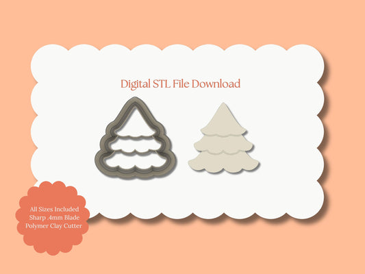 Tree No. 11 Clay Cutter | Tree STL File – Holiday Earrings Digital Christmas Forest Cutter