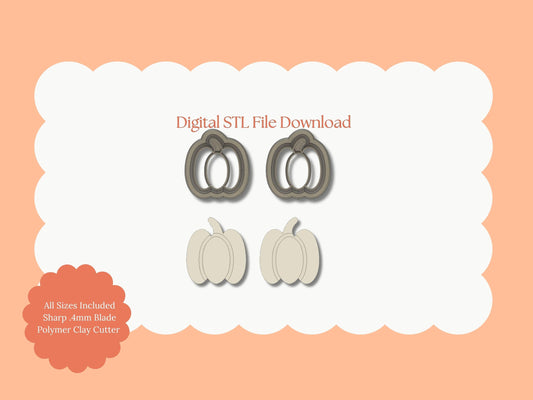 Pumpkin No. 16 Clay Cutter | Pumpkin STL File – Digital Fall Cutter for Autumn Earrings and Halloween Craft Projects