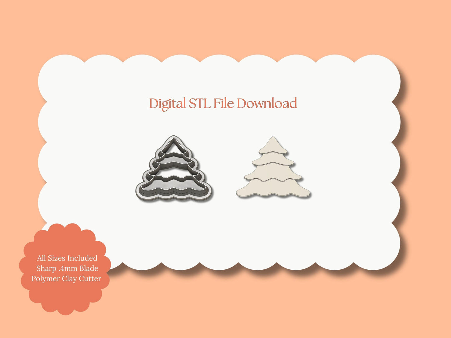 Tree No. 12 Clay Cutter | Tree STL File – Christmas Nature Earrings Digital Clay Download