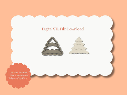 Tree No. 12 Clay Cutter | Tree STL File – Christmas Nature Earrings Digital Clay Download