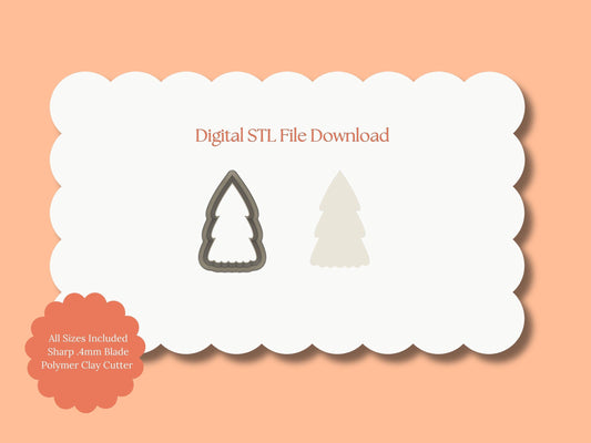 Tree No. 14 Clay Cutter | Tree STL File – Christmas Digital Download for Holiday Earrings