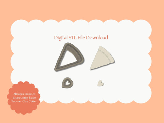 Pizza Heart Clay Cutter | Heart Pizza STL File – Digital Valentine’s Cutter for Food Earrings and Cute Love Crafts