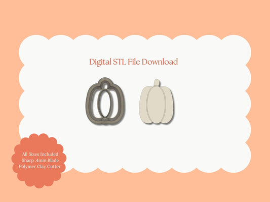 Pumpkin No. 2 Clay Cutter | Spooky Pumpkin Digital STL File for Polymer Clay Halloween Earrings and Crafts