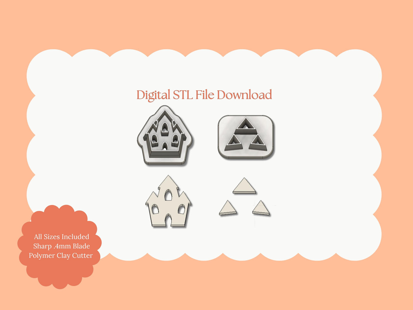 Haunted House No. 3 Clay Cutter | Haunted House STL File – Digital Halloween Cutter for Spooky Earrings and Haunted DIY Crafts