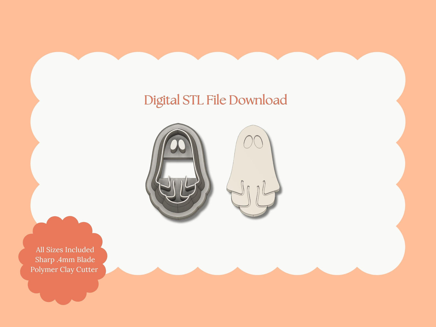Ghost No. 11 Clay Cutter | Ghost No. 11 STL File – Digital Halloween Cutter for Cute Earrings & Spooky DIY Projects