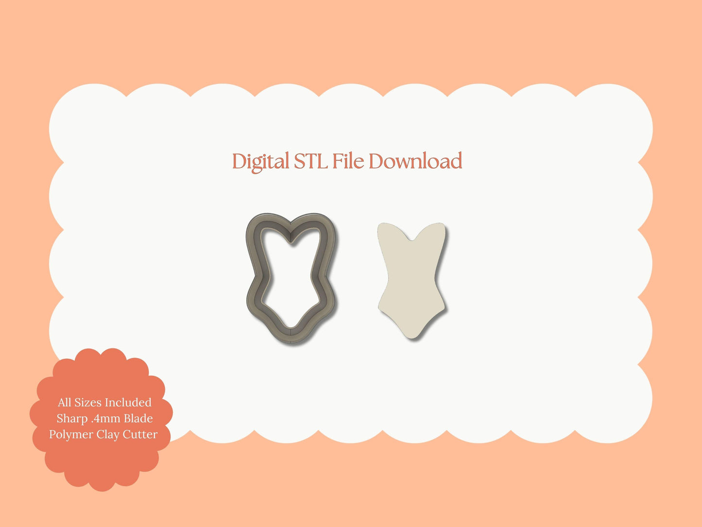 Bathing Suit No. 1 Clay Cutter | Bathing Suit STL File – Digital Summer Cutter for Vacation Earrings & Beach Clay Crafts