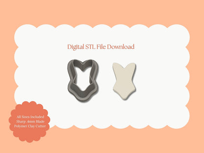 Bathing Suit No. 1 Clay Cutter | Bathing Suit STL File – Digital Summer Cutter for Vacation Earrings & Beach Clay Crafts