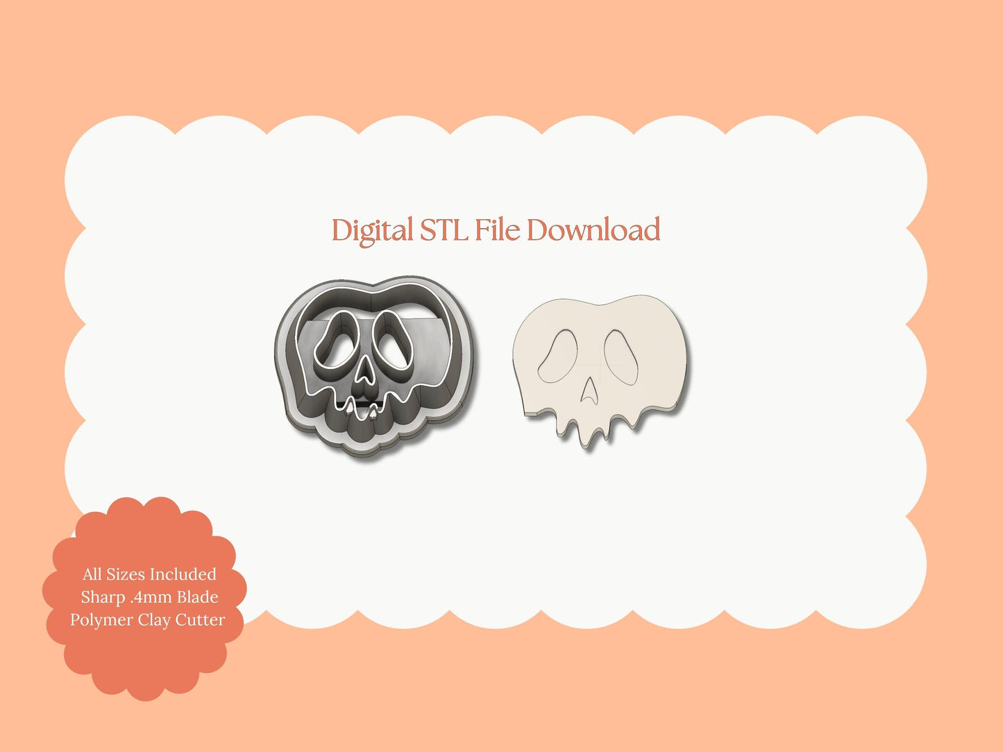 Poison Apple Clay Cutter | Poison Apple STL File – Digital Halloween Cutter for Spooky Earrings and Fairy Tale Crafts