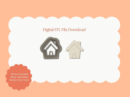 Gingerbread House No. 2 Clay Cutter | Gingerbread House STL File – Digital Christmas Cutter for Festive Earrings and Holiday Crafts