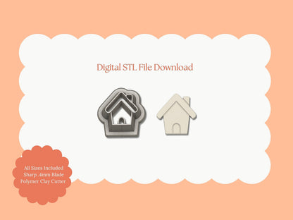 Gingerbread House No. 2 Clay Cutter | Gingerbread House STL File – Digital Christmas Cutter for Festive Earrings and Holiday Crafts