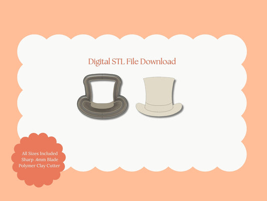 Christmas Carol Top Hat Clay Cutter | Scrooge Hat STL File – Digital Dickens-Themed Cutter for Holiday Earrings and Festive Crafts