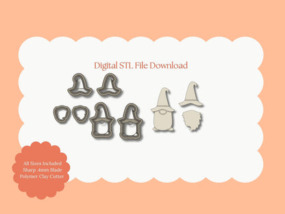 Gnome No. 5 Clay Cutter | Gnome No. 5 STL File – Digital Christmas Gnome Clay Cutter for Holiday Earrings & Winter Crafts