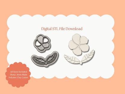 Hibiscus Flower Clay Cutter | Hibiscus Flower STL File – Digital Tropical Cutter for Floral Earrings and Hawaiian Crafts