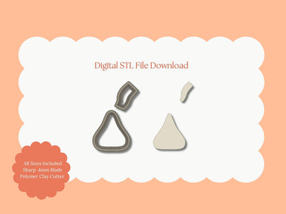Hershey Kiss Clay Cutter | Hershey Kiss STL File – Digital Candy Cutter for Sweet Earrings and Valentine Crafts