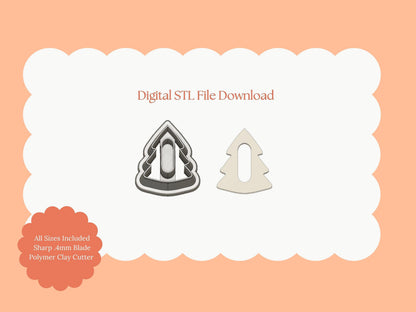 Oval Cutout Tree Clay Cutter | Oval Tree STL File – Digital Holiday Clay Cutter for Earrings