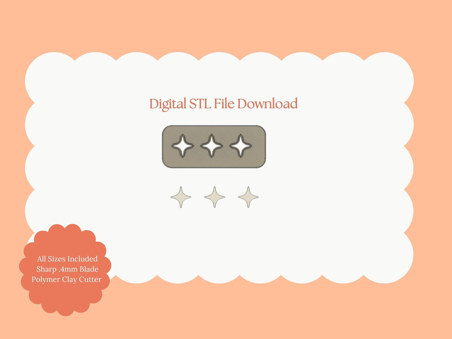 Micro Magic Sparkle Clay Cutter | Magic Sparkle STL File – Celestial Earrings Digital Clay Download