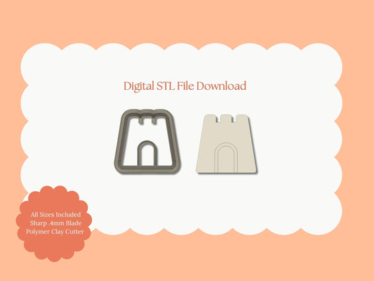 Sand Castle No. 2 Clay Cutter | Sand Castle STL File – Digital Beach Clay Cutter for Summer Earrings and Coastal Crafts