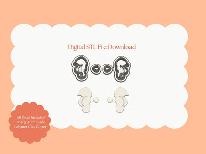 Sea Horse No. 3 Clay Cutter | Sea Horse STL File – Digital Beach Clay Cutter for Nautical Earrings and Ocean-Themed Crafts