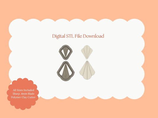 Seashell Dangle No. 1 Clay Cutter | Seashell Dangle STL File – Coastal Digital Cutter for Ocean Earrings and Marine Crafts